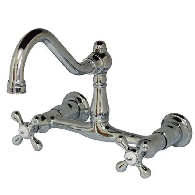 Kingston Brass Vintage 8" Wall-Mounted Two-Handle Vessel Sink Faucet, Polished C