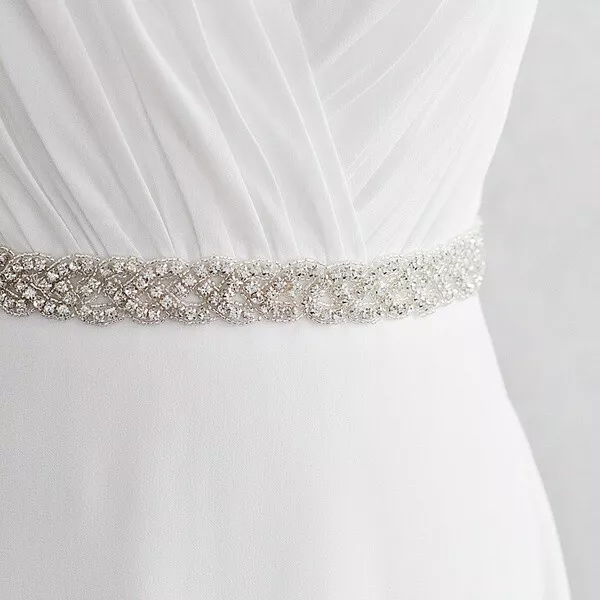 Crystal Bridal Waist Sash Rhinestone Beaded Wedding Dress Belt Bridesmaid Strap