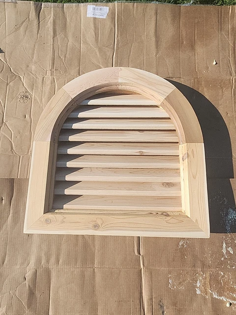 Round Top Surface Mount PVC Gable Vent,26"W x 22"H, Factory P...