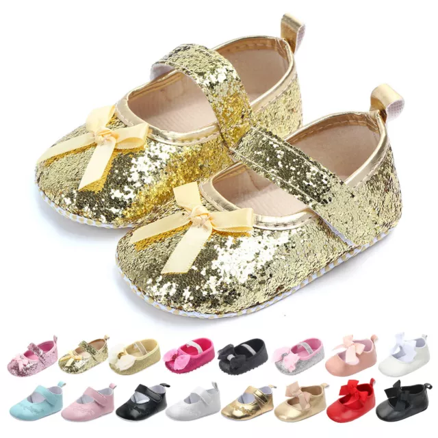 Infant Girls Indoor Soft-Soled Bow-Knot Princess Shoes Baby Walking Shoes