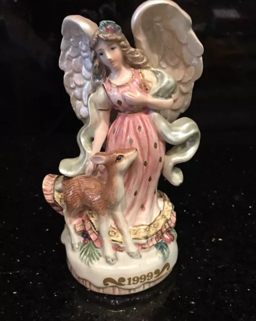 Fitz And Floyd Classics Peaceable Kingdom Angel With A Deer Decor Easter Bell