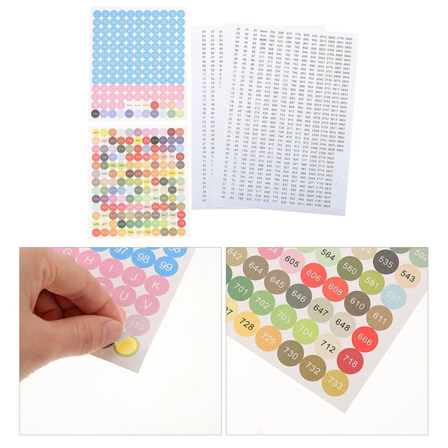 4 Blätter von Strass -Box -Zahlenbezeichnungen Stickelfäden klassifizieren Aufkl