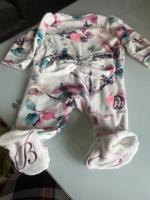 ted baker newborn baby velour sleepsuit