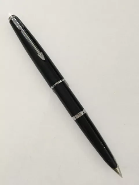 Vintage Parker Arrow 45 Black Chrome Trim Medium Fountain Pen-England.