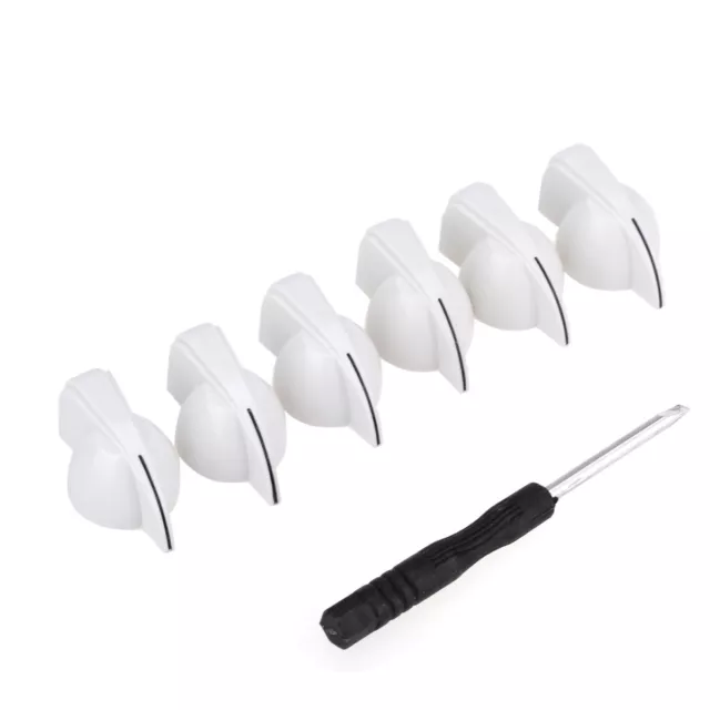 Musiclily Pro 6Pcs Aged White Inch Guitar Amp Effect Pedal Chicken Head Knob Set