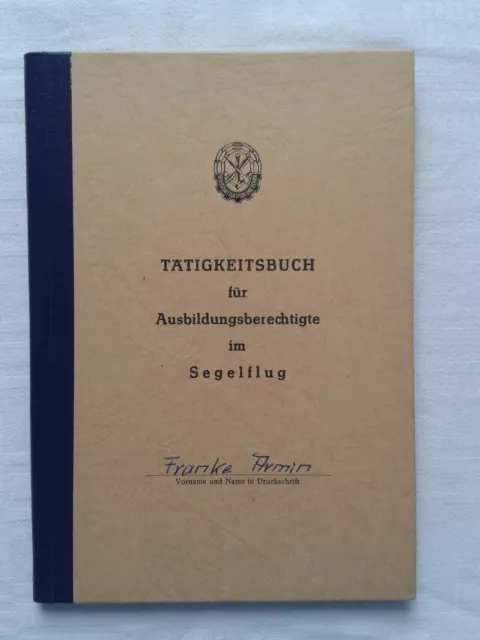 Chemnitz Tätigkeitsbuch Ausbildungsberechtigte Segelflug DDR GDR GST