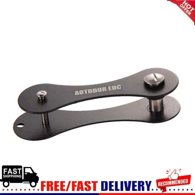 Hard Oxide Aluminum Key Holder Organizer Folder  EDC Pocket Tool black