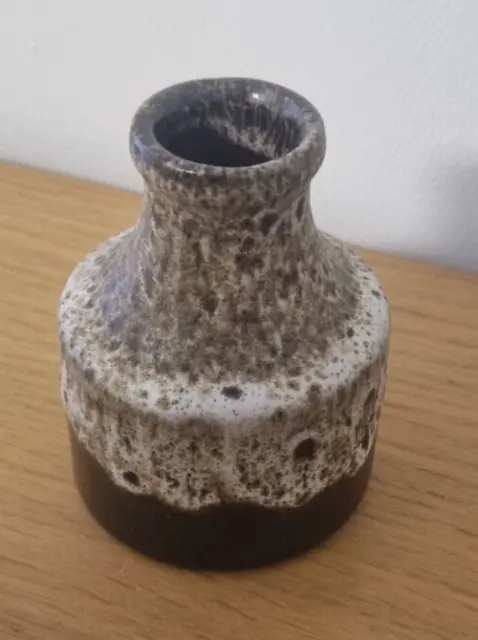 SCHEURICH KERAMIK Black Crusty Fat Lava Vase 550-10 West German Pottery