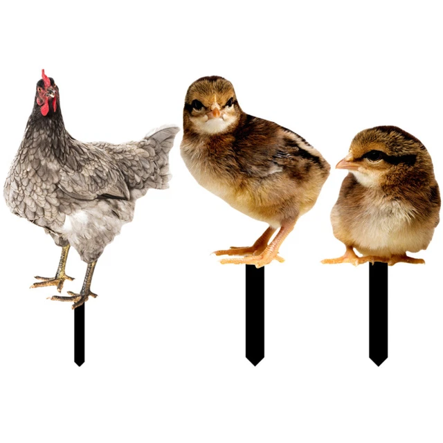 3 Pcs Farm Animal Figurines Lifelike Chicken Figurine Outdoor Decorations