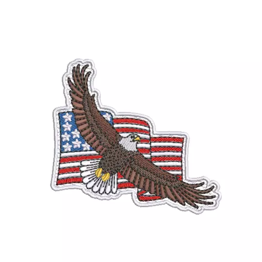 BALD EAGLE AMERICAN FLAG PATCH USA PATRIOTIC applique embroidered iron-on EMBLEM