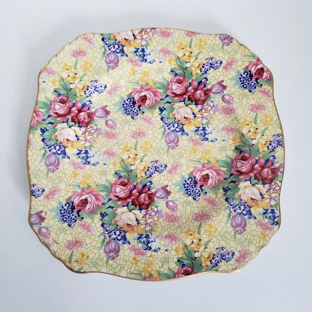 2 Royal Winton Grimwades Welbeck Tea Trios Cup Saucer & Plate Yellow Chintz 1995 12