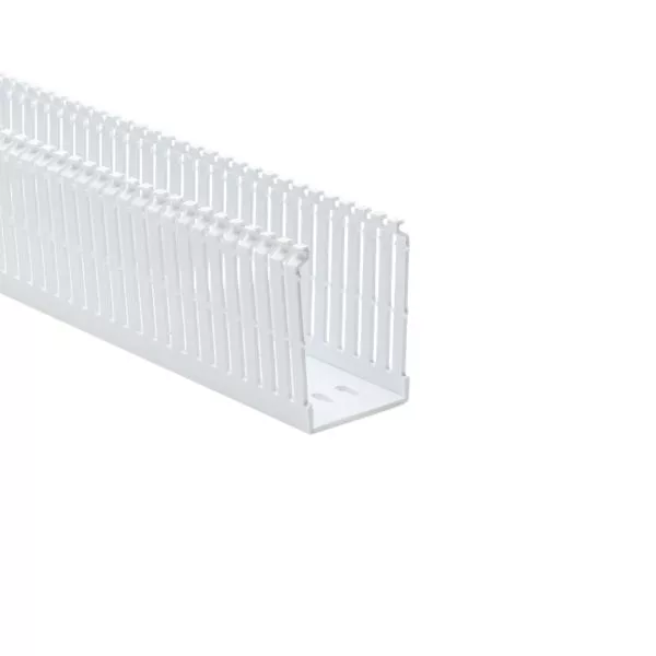 High Density Slotted Wall Wiring Duct 2x3in Adhesive PVC Wht  (Pack of 30)