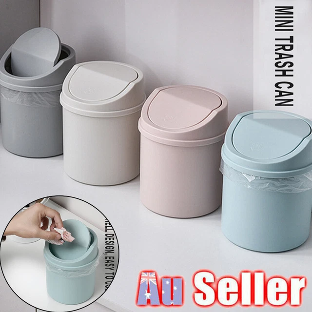 Mini Waste Bin Desktop Trash Garbage Can Lid Home Kitchen Office Table Dustbin