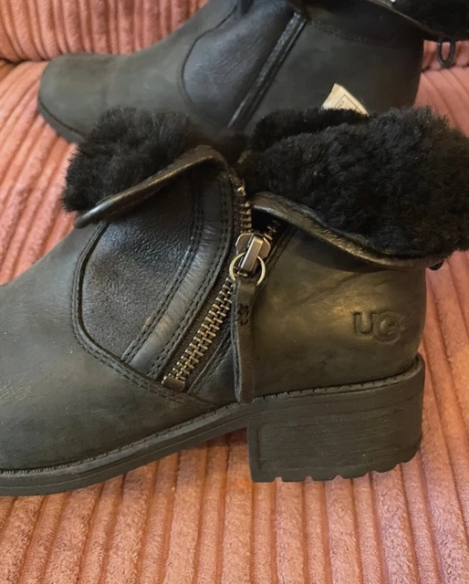 Ugg lavelle zip boots on sale black leather