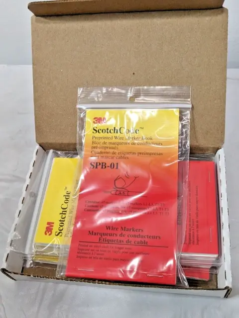 CASE OF 5 3M ScotchCode Pre-Printed Wire Marker Book SPB-01 7000132478