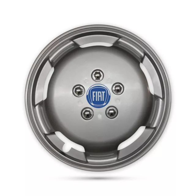 For Fiat Ducato Van Motorhome Doblo Fiorino Scudo 4x 15” Silver Wheel Trims Caps