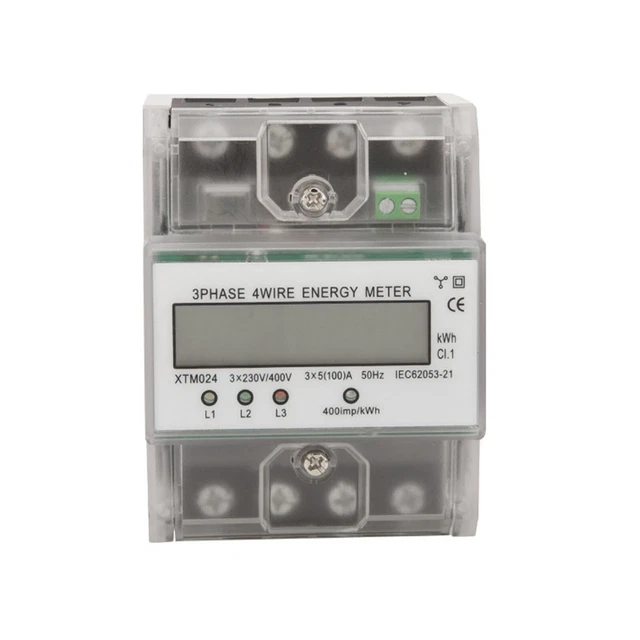 ELECTRICITY METER METER Power 230/400V 3-Phase 4-Wire 400imp/kWh 5-100A ...