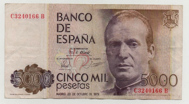 Spain 5000 Pesetas 1979 Pick 160 Serie C Look Scans