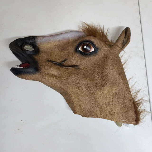 HORSE HALLOWEEN MASK Adult One Size Rubber Costume Equestrian Mr Ed