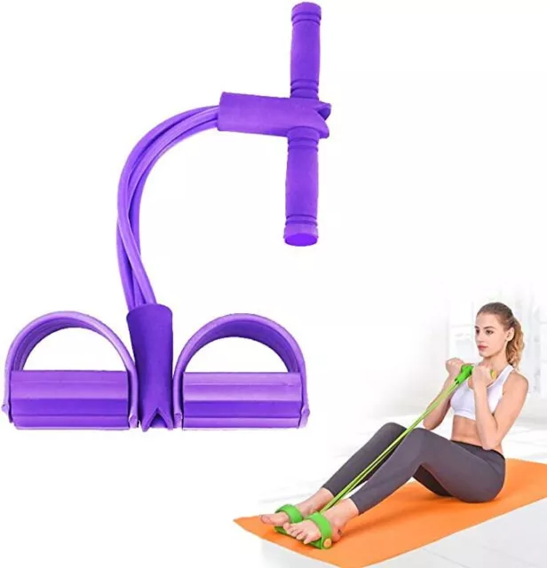Tension Rope 4 Tube Puller Fitness Pedal Ankle Abdominal Elastic Sport Exerciser