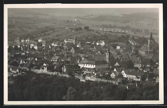 Ansichtskarte Neustadt a. S., Ortsansicht vom Flugzeug aus gesehen