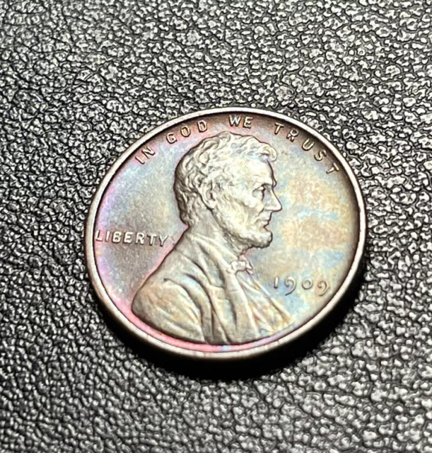 1909 VDB BU Uncirculated Lincoln Wheat Cent Toned Brown