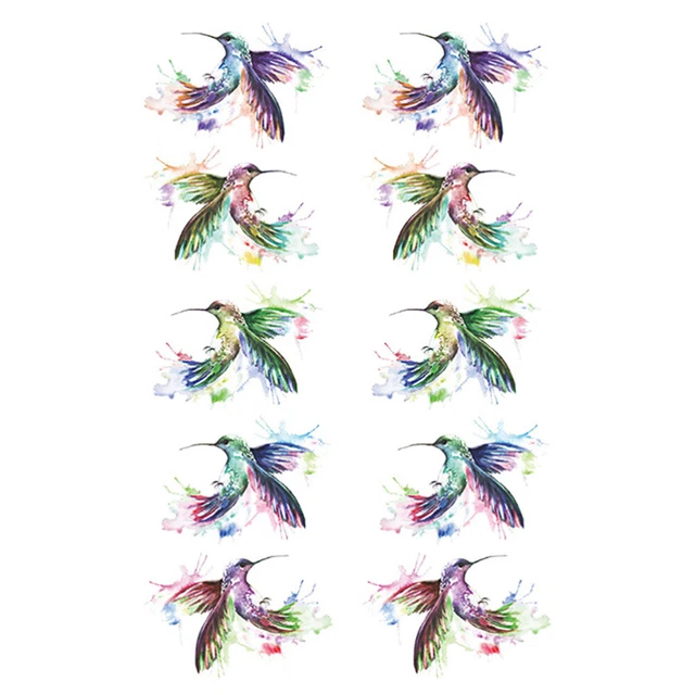 2 SHEETS PVC Sticker Mural Colibri Enfant Stickers Autocollants ...