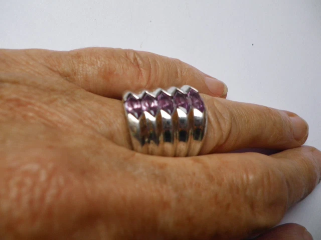 Bague Reminiscence En Argent Massif Avec Améthyste - Taille 52 - Occasion Excellent état