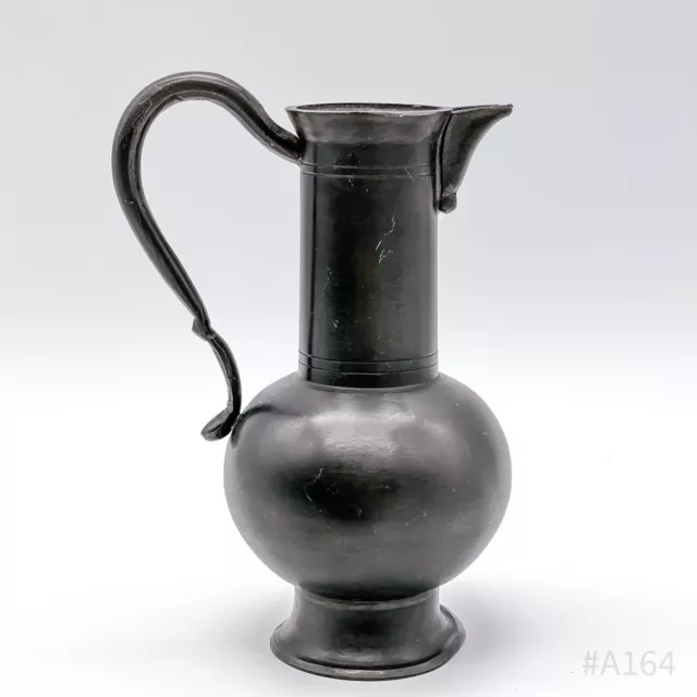 Jugendstil Zinn Karaffe Krug Kanne mit Henkel, Rein Zinn | 15,5cm Höhe