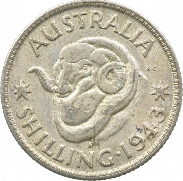 Roughly the Size of a Quarter 1943 Australia 1 Shilling World Silver Coin *917
