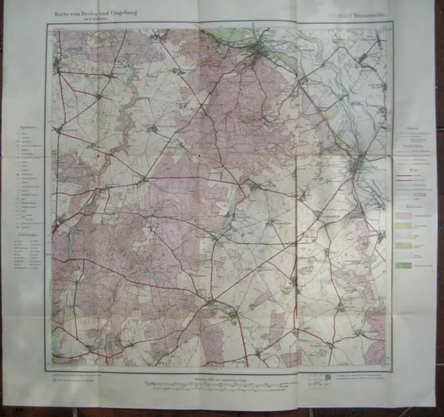 Landkarte Berlin und Umgebung in 12 Blättern Blatt 4  Freienwald ca 1904 Wriezen