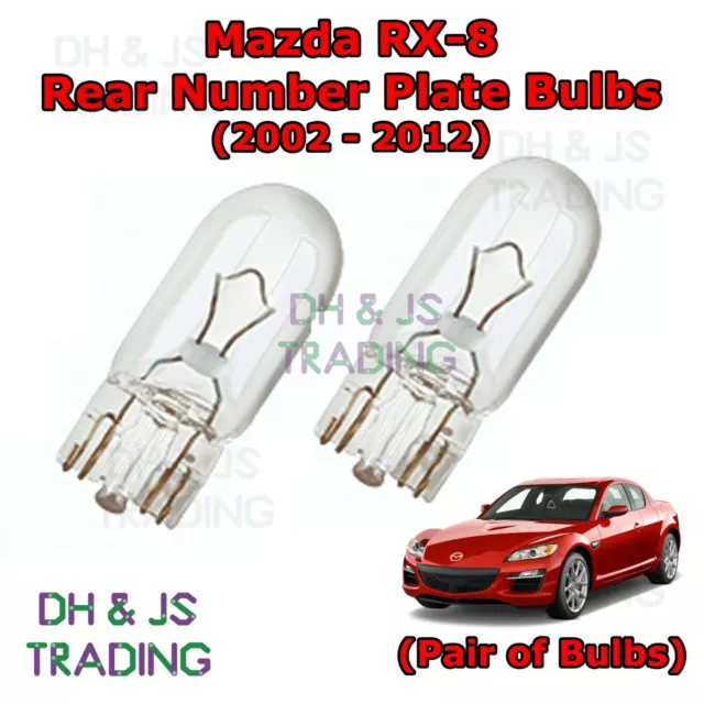 For Mazda RX8 Rear Number Plate Bulbs Reg Plate Bulb Light Lights RX-8 (02-12)
