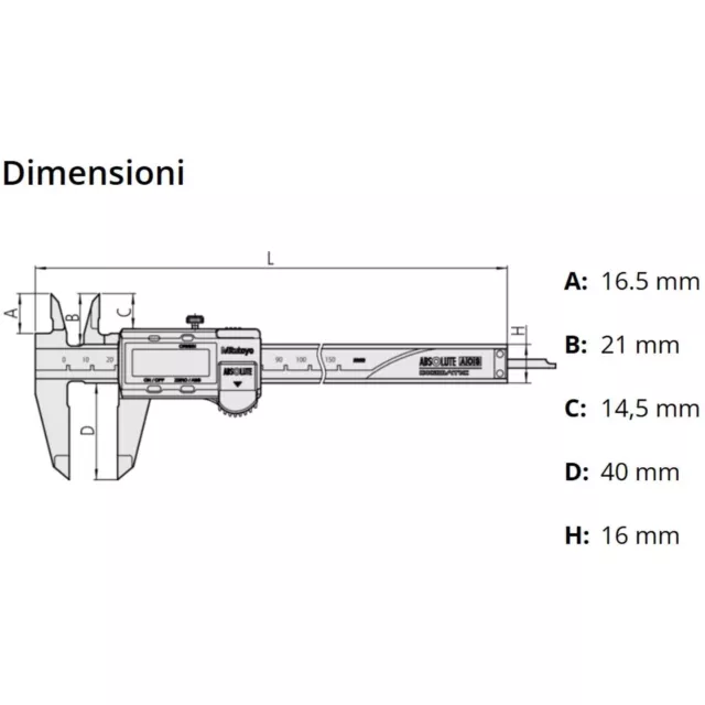 Calibro Digitale a Corsoio 150mm MITUTOYO Professionale  MODELLO 500-181-30 3