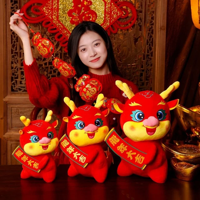 SOFT CHINESE DRAGON Doll Toy Chinese Zodiac Plush Dragon Toy Xmas Gifts