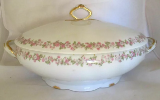 Belle soupière ancienne porcelaine Limoges ovale Charles Ahrenfeldt Soup Tureen