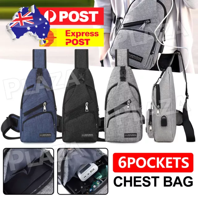 Man Sling Cross Body Satchel Travel Bag Durable Mens Chest Bag Shoulder Backpack