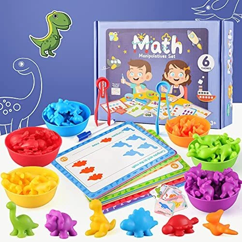 JKGIFTS Jouet Filles 3-6 Ans Montessori 3 Ans,120 Pièces Dinosaure Jouet Comptag