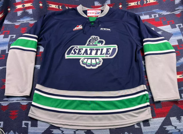 VTG Seattle Thunderbirds Hockey Jersey Minor League WHL Canada Made ProJoy