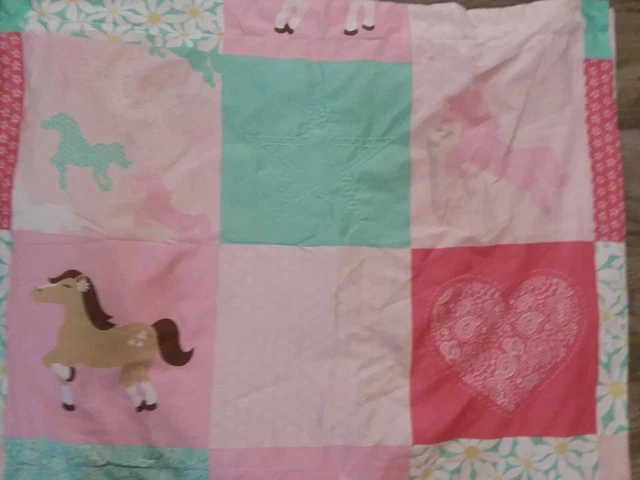 Standard Pillow Shams 2 CIRCO Pretty Horses Hearts Pastel Geometric 20 X 26