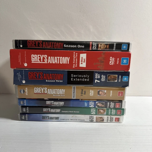 GREY'S ANATOMY DVD Seasons 1,2,3,5,8,9 & 12 Region 4 Australia VGC £29. ...