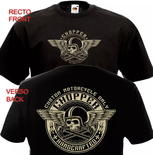 T-shirt CHOPPER - Biker Bobber Motard Custom Motorcycle Harley Davidson Indian