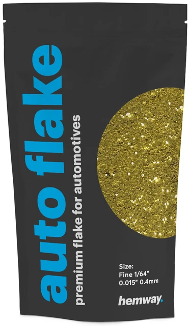 Hemway Gold Metal Flake 0.015" 100g Auto Car Bike Glitter Paint Spray 375 micron
