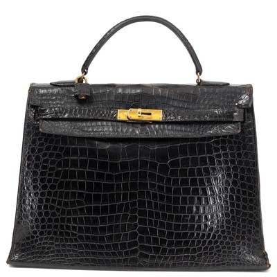 65035 AUTH HERMES black POROSUS KELLY I 35 SELLIER Bag $15,999.99 ...