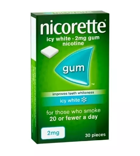 Nicorette Icy White 2 mg Whitening Kaugummi 30 Stück x 10 (300 Stück) Mega Preis-Leistungs-Verhältnis 3