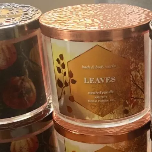 Usa Bath & Body Works 3 Wick Candle - Leaves