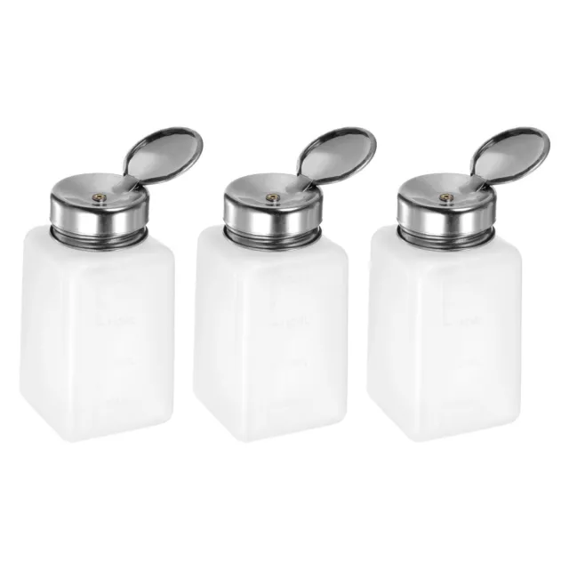 3pcs Solvent Alcohol Dispensers 200ml Push Down Liquid Dispenser Pump, White