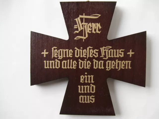 Haussegen Holz Holzkreuz Nr. HS/A dunkel Segenskreuz Kreuz Spruch Sonderpreis