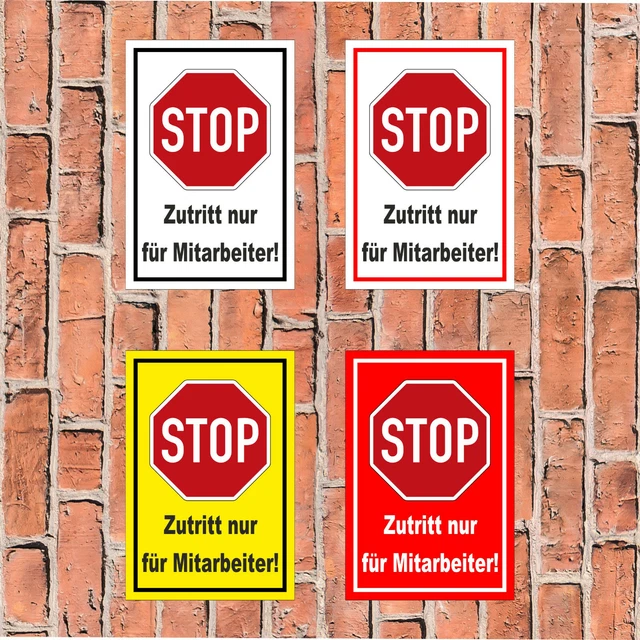 Adesivo Scudo Stop - Vietato L'ingresso - Cartello In Varie Misure E Materiali (PVC, Alluminio, Forex) - Made In Germany