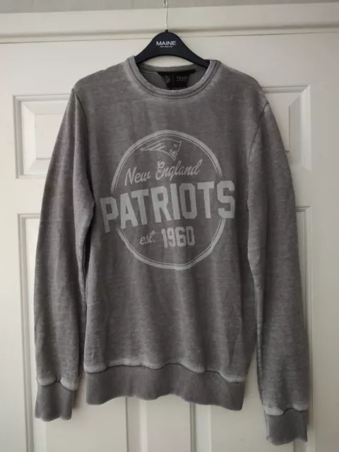 Nfl Re:covered Size S 38" New England Patriots Grey Sweatshirt Team Apparel