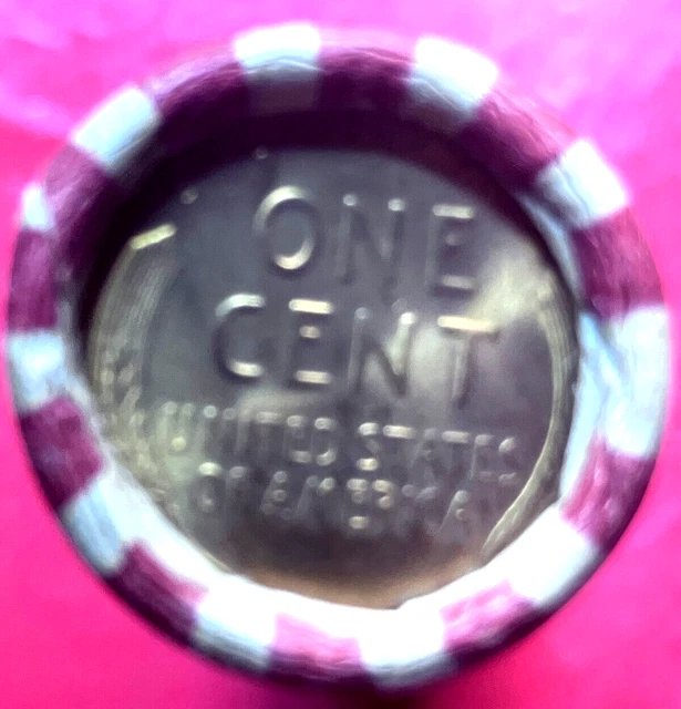50 Wheat Pennies Mixed Dates From  1909-1958 Bank Wrapped Roll  Lincoln  Cent